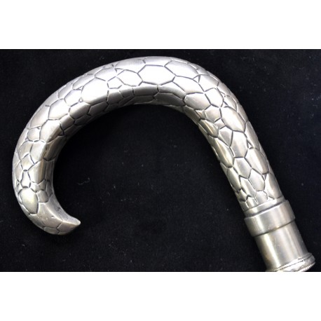 Klasyczna elegancka laska do podpierania się - posrebrzana rączka