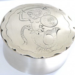 Syrenka -szkatułka  srebrzona,prezent z Warszawy