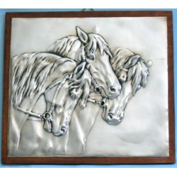 Konie - piękny obrazek z końmi -posrebrzana