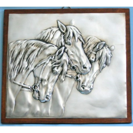 Konie - piękny obrazek z końmi -posrebrzana