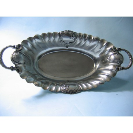 Ozdobna paterka na pieczywo, owoce- posrebrzana