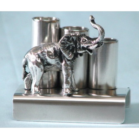 Posrebrzana podstawka na długopisy słoń - gadżet reklamowy