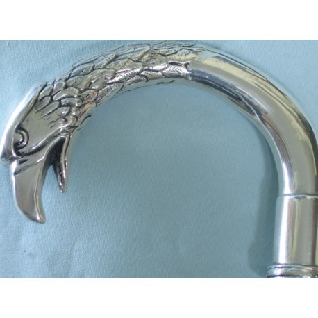 Laska dla dziadka posrebrzana - Orzeł- motyw patriotyczny